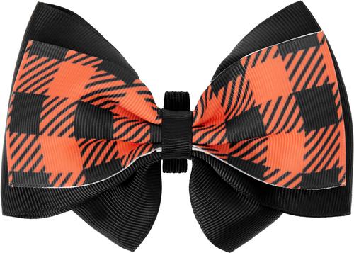 Show full view: Frisco Halloween Plaid Dog Collar with Bow, Medium slide 4 of 7