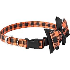 Frisco Halloween Plaid Dog Collar with Bow