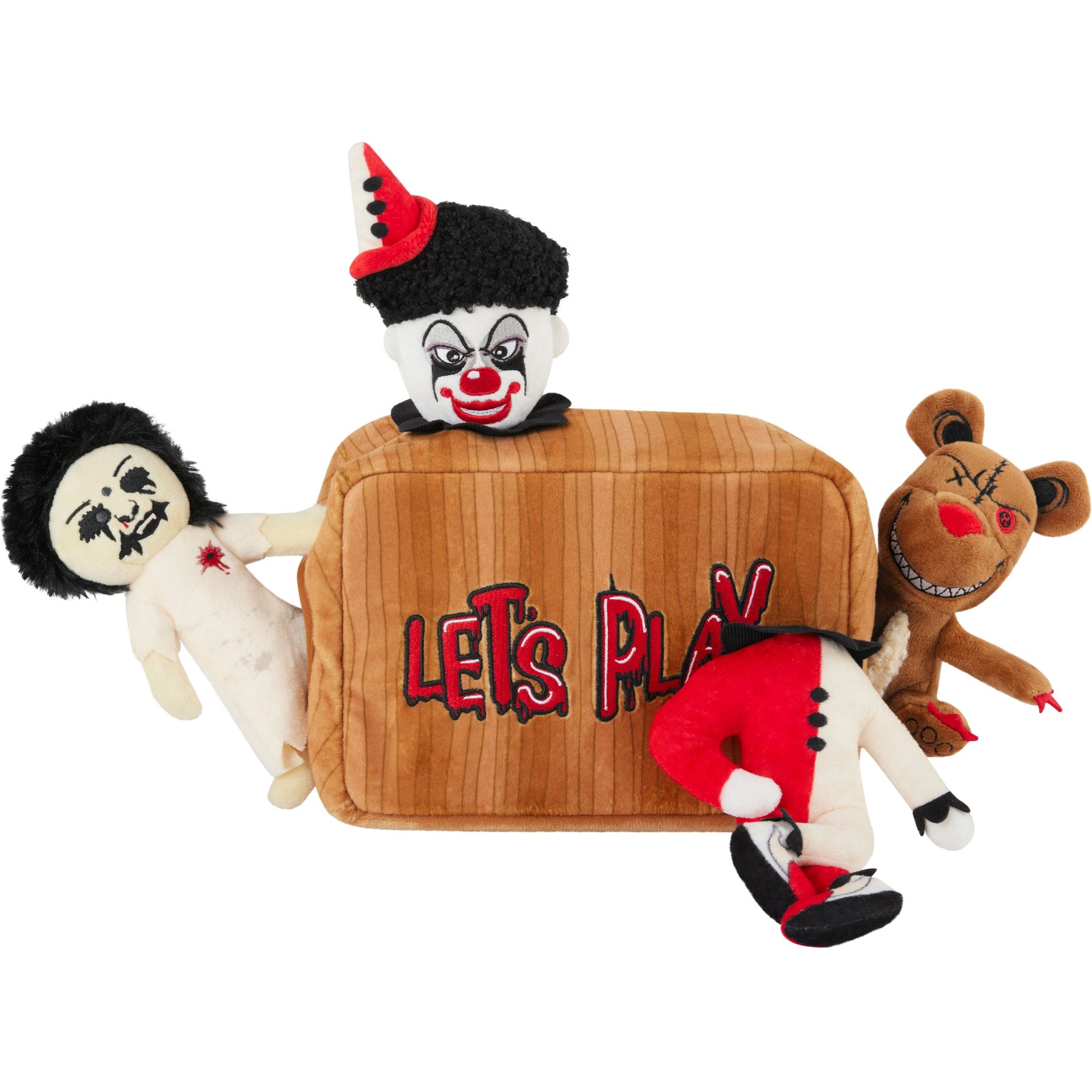 Frisco Halloween Scary Toy Box Hide & Seek Puzzle Plush Squeaky Dog Toy, Medium