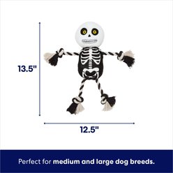 Frisco Halloween Skeleton Plush with Rope Squeaky Dog Toy, Medium/Large slide 2 of 5