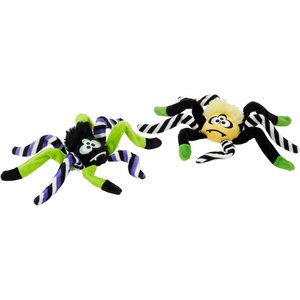 Frisco Halloween Spider Plush Squeaky Dog Toy, Small/Medium, 2 count