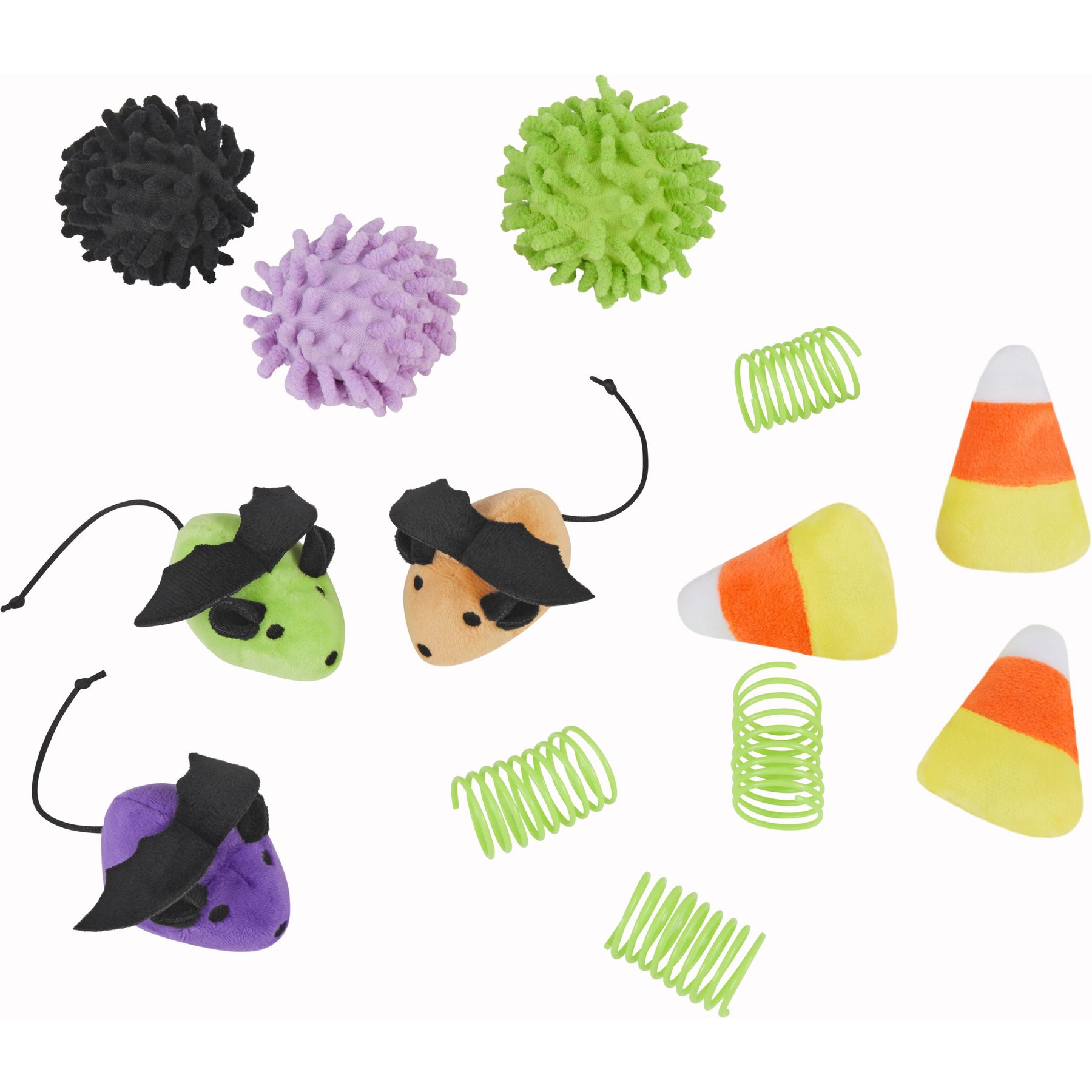 Frisco Halloween Spring, Moppy Ball & Plush Variety Pack Cat Toy with Catnip, 13 count