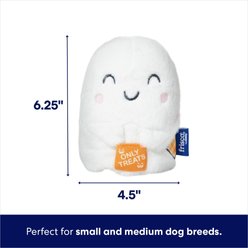 Frisco Halloween Trick or Treat Ghost Plush Squeaky Dog Toy, Small/Medium slide 2 of 5