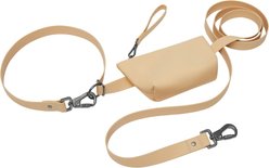 Frisco Hands Free Dog Leash with Removable Phone Pouch, Beige, Medium/Large