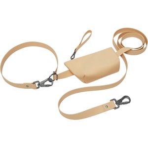 Frisco Hands Free Dog Leash with Removable Phone Pouch, Beige, Medium/Large