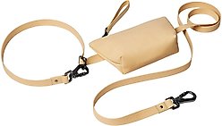 Frisco Hands Free Dog Leash with Removable Phone Pouch, Beige, X-Small/Small