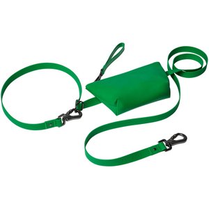 Frisco Hands Free Dog Leash with Removable Phone Pouch, Green, X-Small/Small