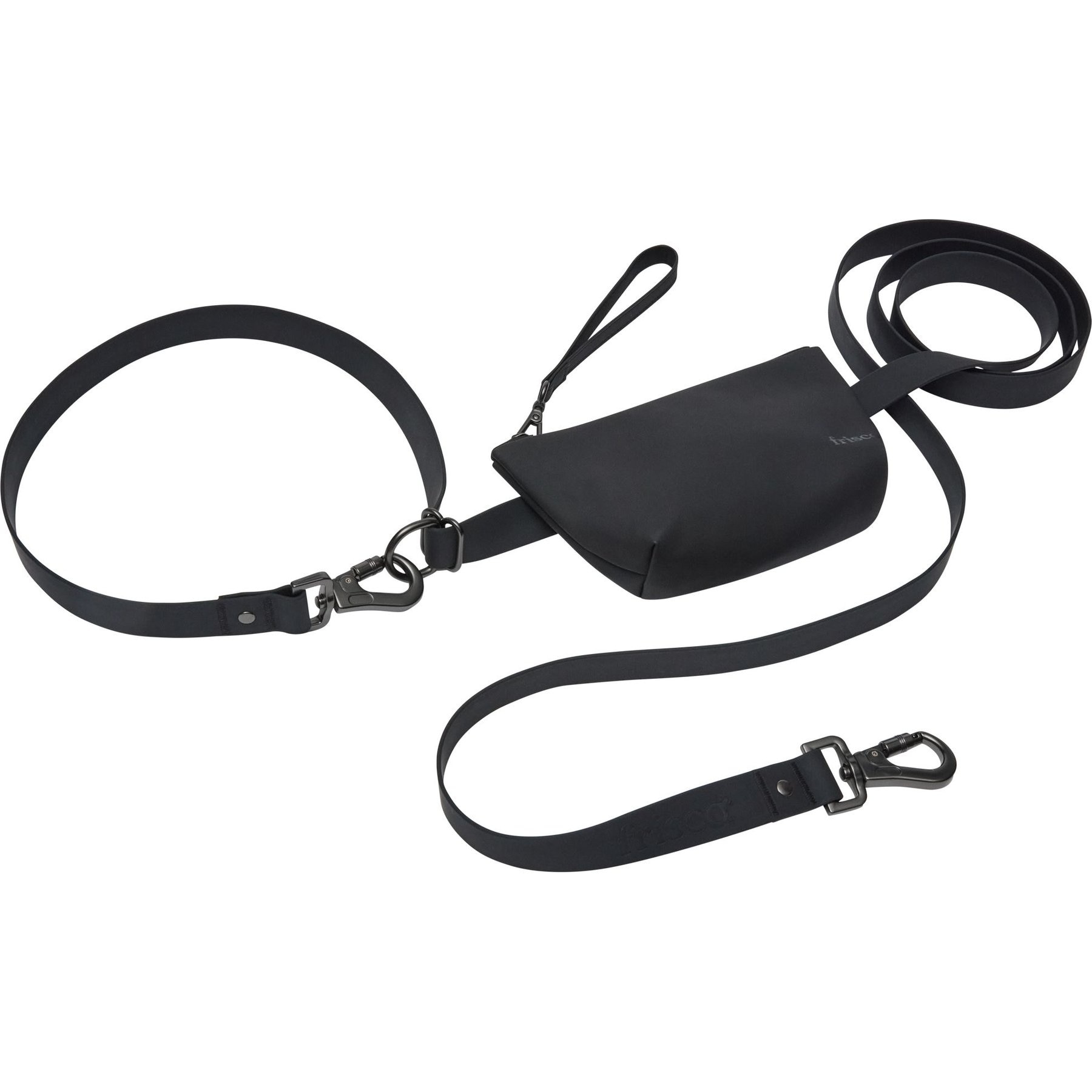 Frisco Hands Free Dog Leash with Removable Pouch, Black, Medium/Large