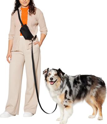 Show full view: Frisco Hands Free Dog Leash with Removable Pouch, Black, Medium/Large slide 3 of 10