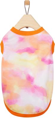 Show full view: Frisco Hazy Sunrise Watercolor Dog & Cat T-Shirt, Peach, Small slide 4 of 10