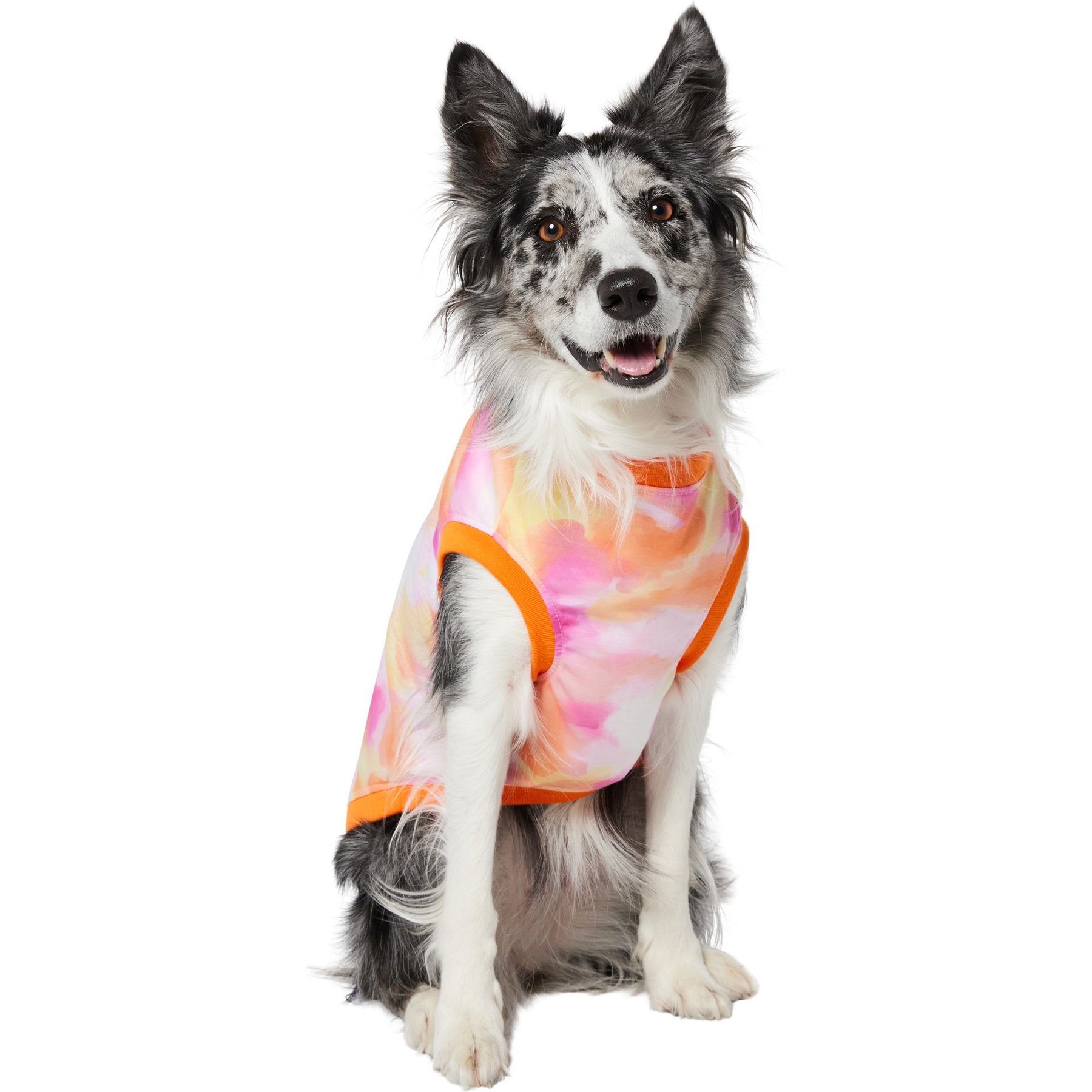 Frisco Hazy Sunrise Watercolor Dog & Cat T-Shirt, Peach, X-Large