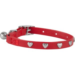 Frisco Heart Design Cat Collar, Red, 8 to 12-in neck, 3/8-in wide