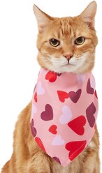 Frisco Heart Print Dog & Cat Bandana, X-Small/Small