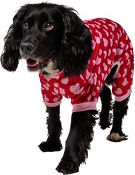 Frisco Valentine's Heart Print Dog & Cat Jersey PJs, Large
