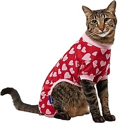 Frisco Valentine's Heart Print Dog & Cat Jersey PJs, Small