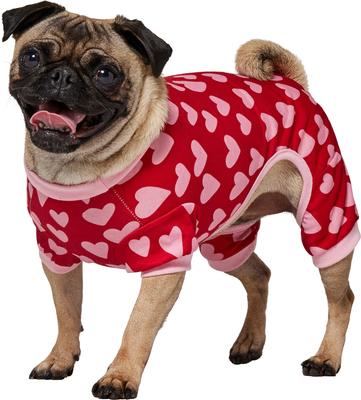 Show full view: Frisco Valentine's Heart Print Dog & Cat Jersey PJs, Small slide 2 of 9