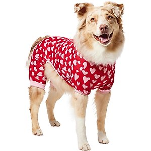 Frisco Valentine's Heart Print Dog & Cat Jersey PJs, X-Large