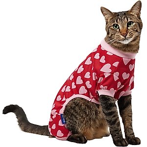 Frisco Valentine's Heart Print Dog & Cat Jersey PJs, X-Small