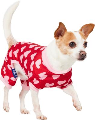 Show full view: Frisco Valentine's Heart Print Dog & Cat Jersey PJs, X-Small slide 2 of 9