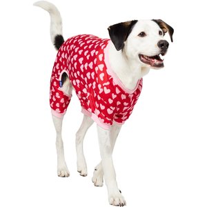 Frisco Valentine's Heart Print Dog & Cat Jersey PJs, XX-Large