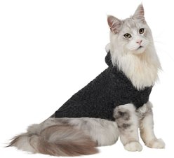 Frisco Heathered Chunky Dog & Cat Hooded Sweater, Black, Small