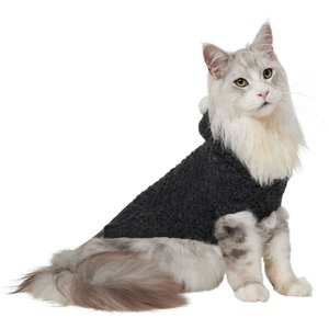 Frisco Heathered Chunky Dog & Cat Hooded Sweater, Black, Small