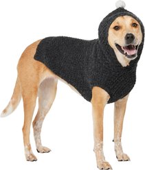 Frisco Heathered Chunky Dog & Cat Hooded Sweater, Black, X-Large