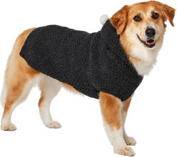 Frisco Heathered Chunky Dog & Cat Hooded Sweater, Black, XX-Large