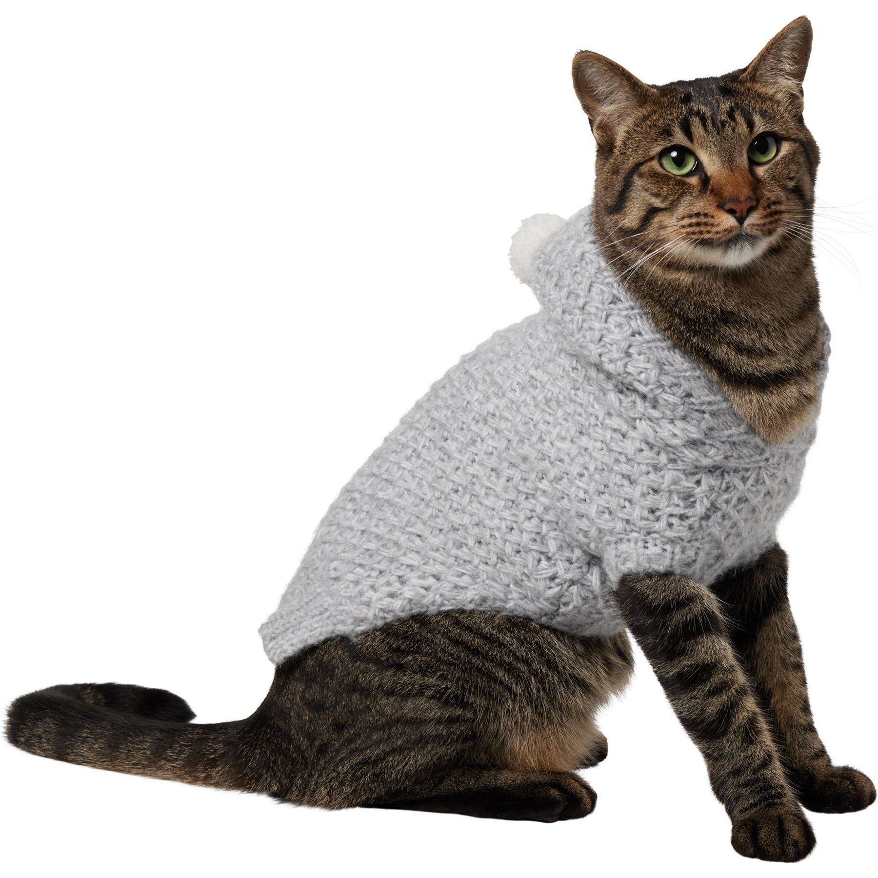 FRISCO Heathered Chunky Dog & Cat Hooded Sweater, Black, XX