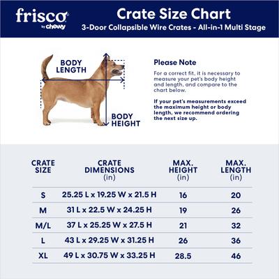 Show full view: Frisco Heavy Duty All-in-1 Multi-Stage 3 Door Collapsible Wire Dog Crate, Med/Large slide 3 of 8