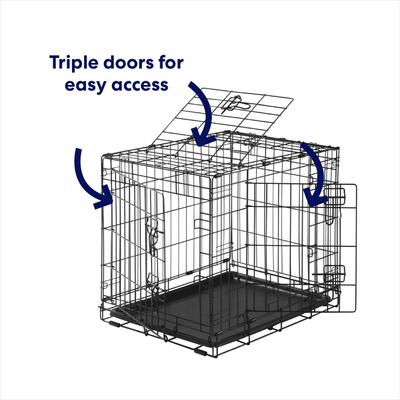 Show full view: Frisco Heavy Duty All-in-1 Multi-Stage 3 Door Collapsible Wire Dog Crate, Small slide 6 of 8