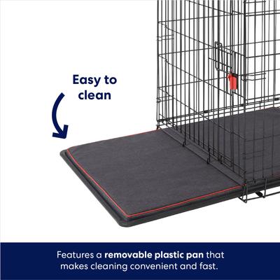 Show full view: Frisco Heavy Duty Enhanced Lock Double Door Fold & Carry Wire Dog Crate & Mat Kit, Red, Medium slide 4 of 9