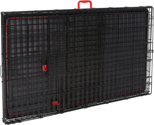Show full view: Frisco Heavy Duty Enhanced Lock Double Door Fold & Carry Wire Dog Crate & Mat Kit, Red, Medium slide 7 of 9