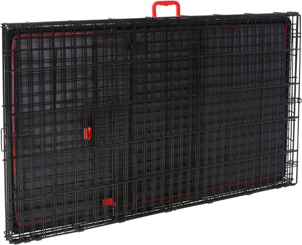 Frisco Heavy Duty Enhanced Lock Sliding Double Door Fold & Carry Wire Dog Crate & Mat Kit, 54 inch