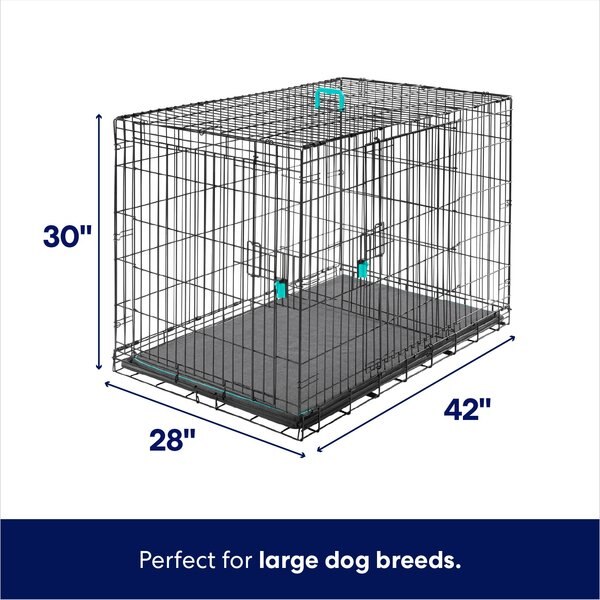 FRISCO Heavy Duty Enhanced Lock Double Door Fold & Carry Wire Dog Crate ...