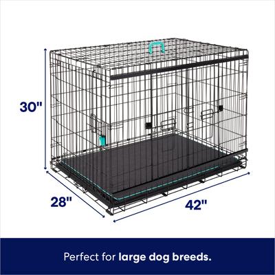 Show full view: Frisco Heavy Duty Enhanced Lock Sliding Double Door Fold & Carry Wire Dog Crate & Mat Kit, Large slide 2 of 10