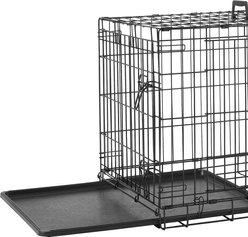Frisco Heavy Duty Fold & Carry Double Door Collapsible Wire Dog Crate, 30 inch & Frisco Wire Dog Exercise Pen with Step-Through Door, Black, 30-in slide 2 of 5