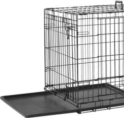 Frisco Heavy Duty Fold & Carry Double Door Collapsible Wire Dog Crate, 36 inch & Frisco Wire Dog Exercise Pen with Step-Through Door, Black, 36-in slide 2 of 5
