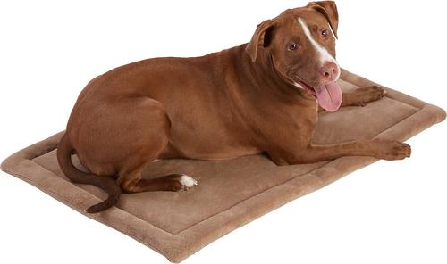 Show full view: Frisco Heavy Duty Fold & Carry Double Door Collapsible Wire Dog Crate, 42 inch & Frisco Micro Terry Dog Crate Mat, Taupe, 42-in slide 5 of 6