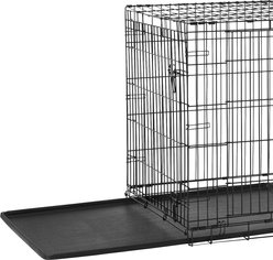Frisco Heavy Duty Fold & Carry Double Door Collapsible Wire Dog Crate, 48 inch + Wire Dog Exercise Pen with Step-Through Door, Black, 48-in slide 2 of 5