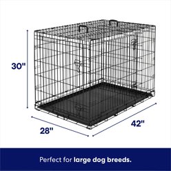 Frisco Heavy Duty Fold & Carry Double Door Collapsible Wire Dog Crate, Large slide 2 of 7