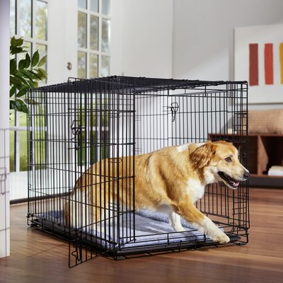 Frisco Frisco Heavy Duty Fold & Carry Double Door Collapsible Wire Dog Crate & Mat Kit, Large