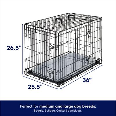 Show full view: Frisco Heavy Duty Fold & Carry Double Door Collapsible Wire Dog Crate & Mat Kit, Med/Large slide 2 of 11