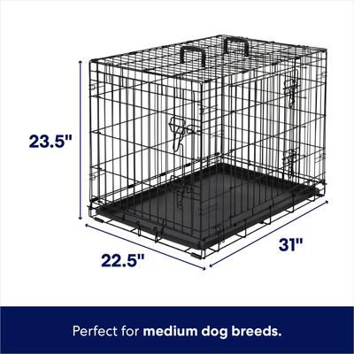 Show full view: Frisco Heavy Duty Fold & Carry Double Door Collapsible Wire Dog Crate, Medium slide 2 of 10
