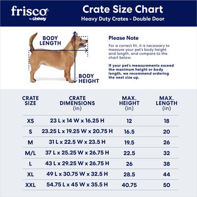 Show full view: Frisco Heavy Duty Fold & Carry Double Door Collapsible Wire Dog Crate, Med/Large slide 3 of 10
