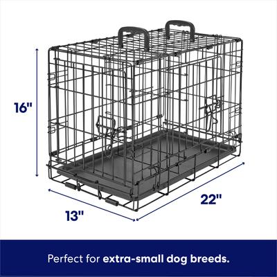Show full view: Frisco Heavy Duty Fold & Carry Double Door Collapsible Wire Dog Crate, X-Small slide 2 of 10