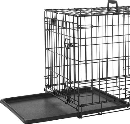 Show full view: Frisco Heavy Duty Fold & Carry Single Door Collapsible Wire Dog Crate, 24 inch & Frisco Quilted Dog Crate Mat, Ivory, 24-in slide 2 of 6