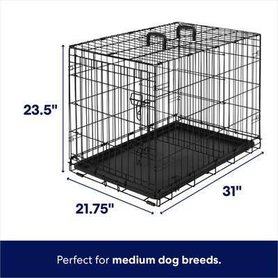 Show full view: Frisco Heavy Duty Fold & Carry Single Door Collapsible Wire Dog Crate, Medium slide 2 of 9