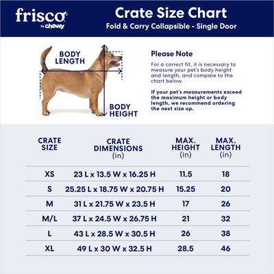 Show full view: Frisco Heavy Duty Fold & Carry Single Door Collapsible Wire Dog Crate, Medium slide 3 of 9