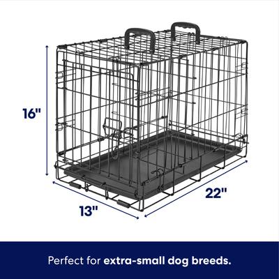 Show full view: Frisco Heavy Duty Fold & Carry Single Door Collapsible Wire Dog Crate, X-Small slide 2 of 9